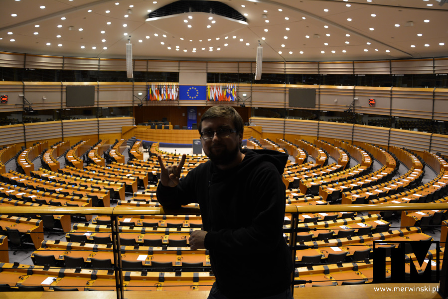 Tomasz Merwinski w Parlamencie Europejskim w Brukseli