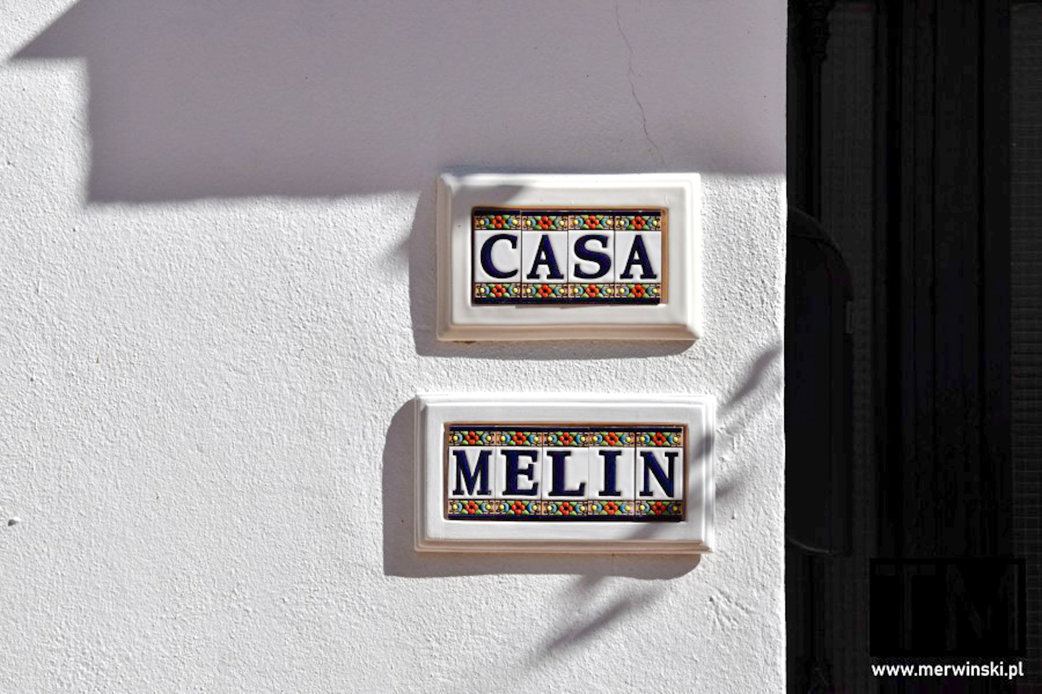 Tabliczka Casa Melin w Benalmádena Pueblo