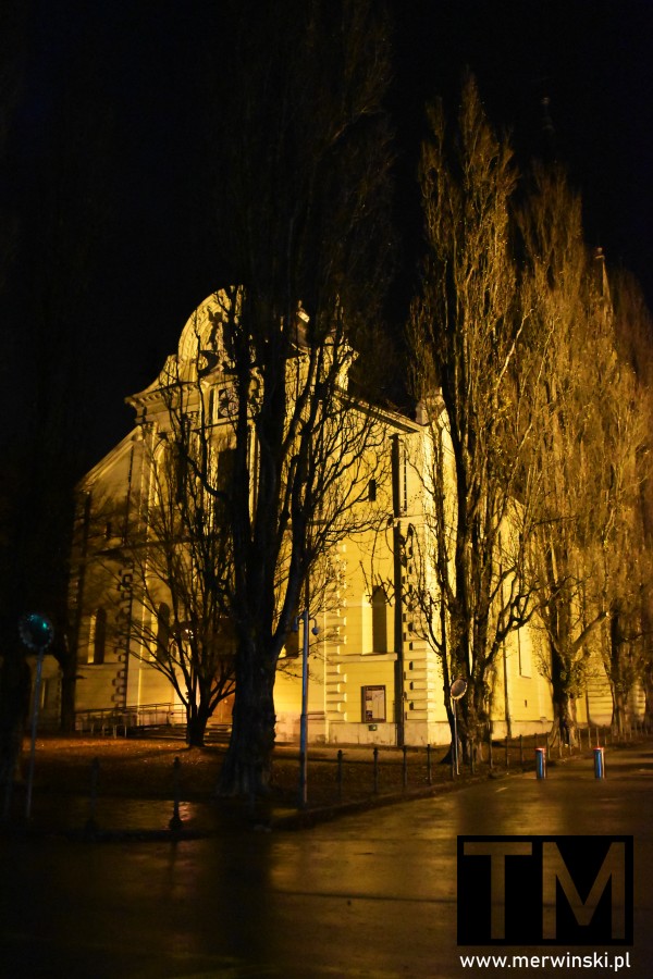 Kościół św. Jakuba w Lublanie nocą