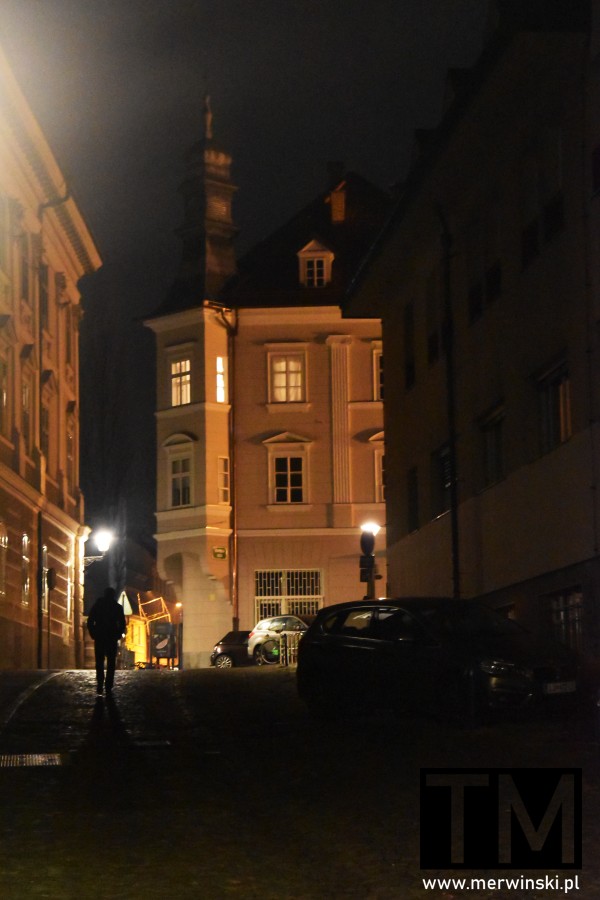 Ulica w Lublanie nocą