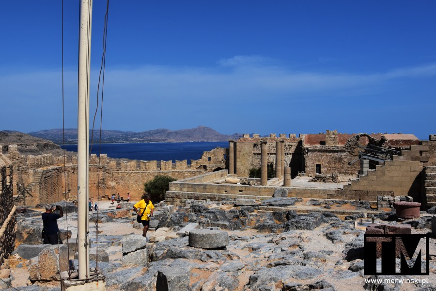 Widok na ruiny Akropolu w Lindos