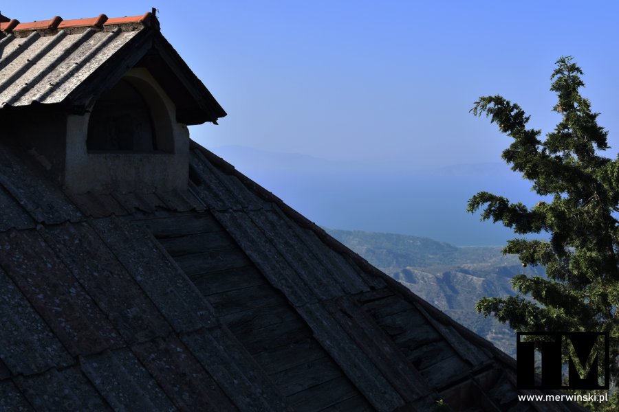 Dach willi Mussoliniego i widok na wybrzeże Rodos