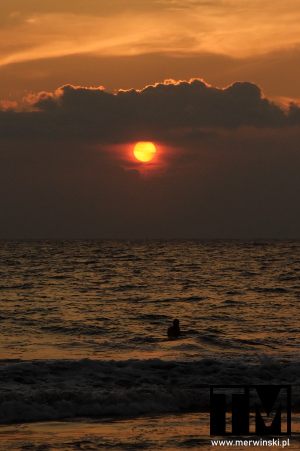 Zachód słońca w Sri Lance (Ahungalla)