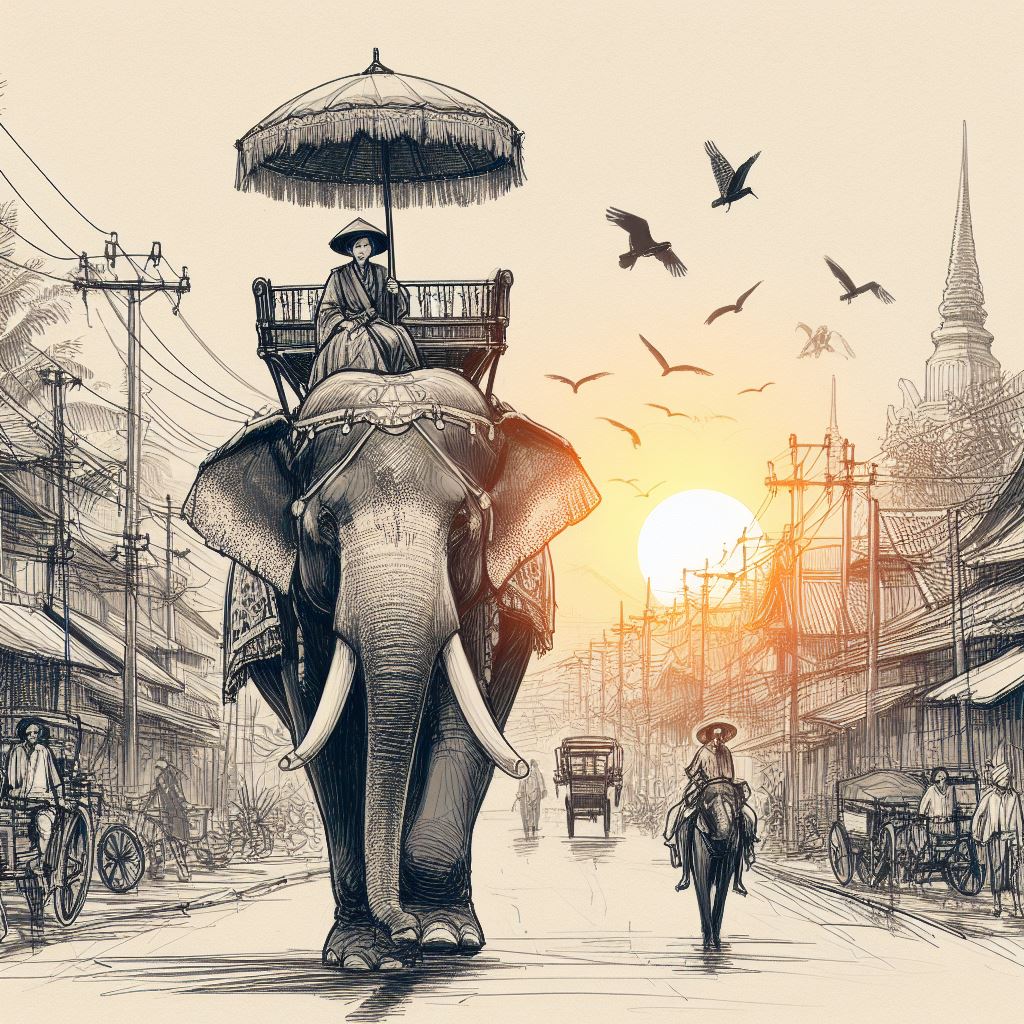 Ujeżdżanie słonia w Azji