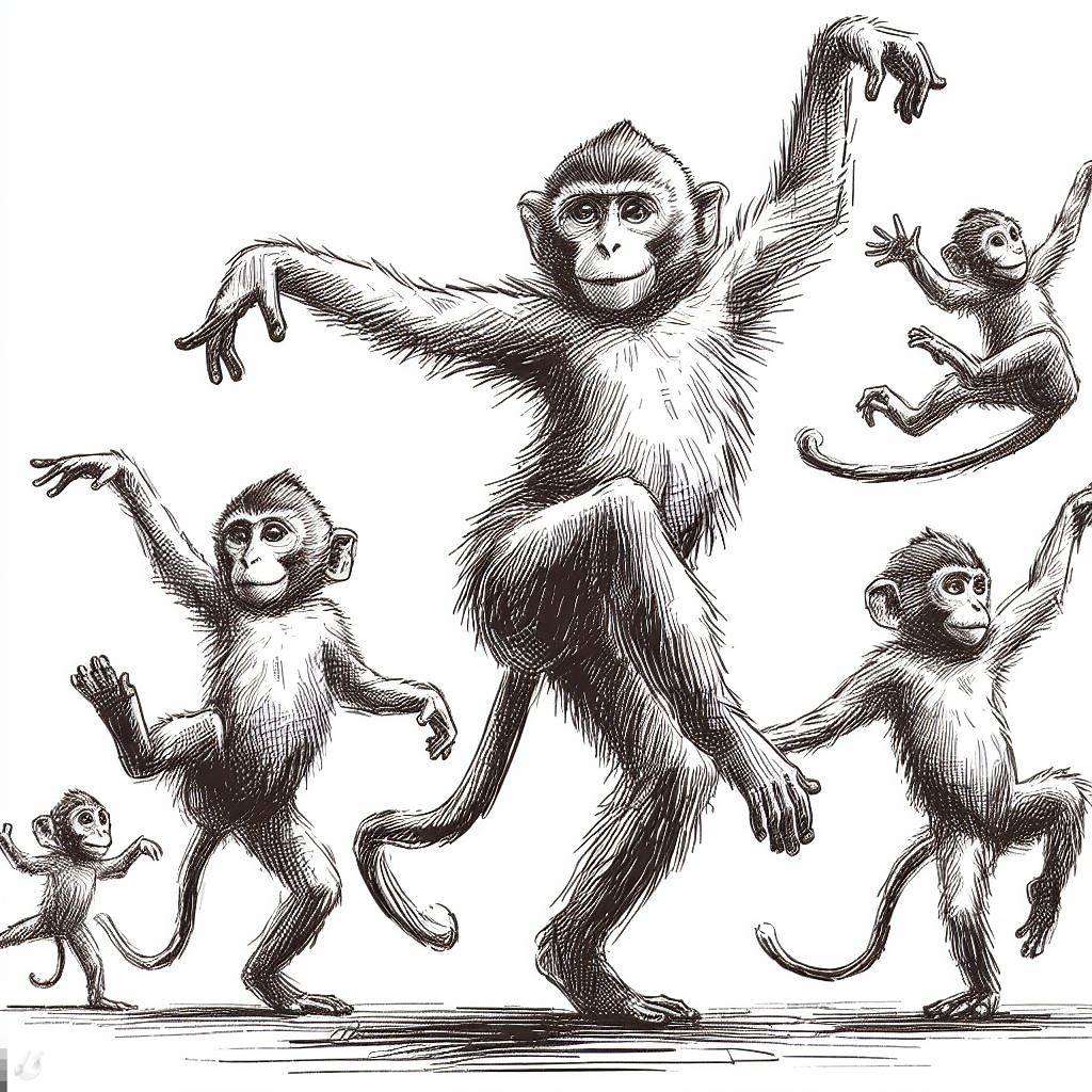 Małpy udające, że tańczą