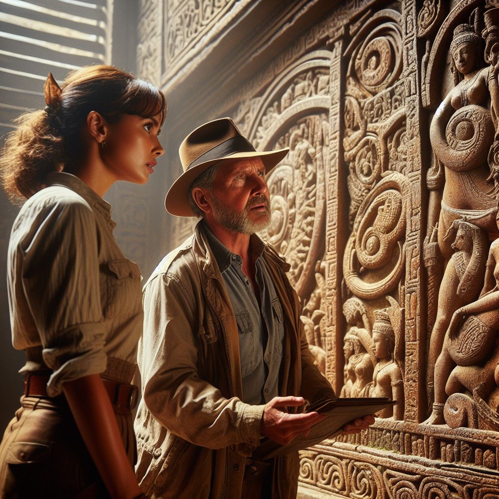 Lara Croft (z Tomb Raider) i Indiana Jones badają starożytną świątynię