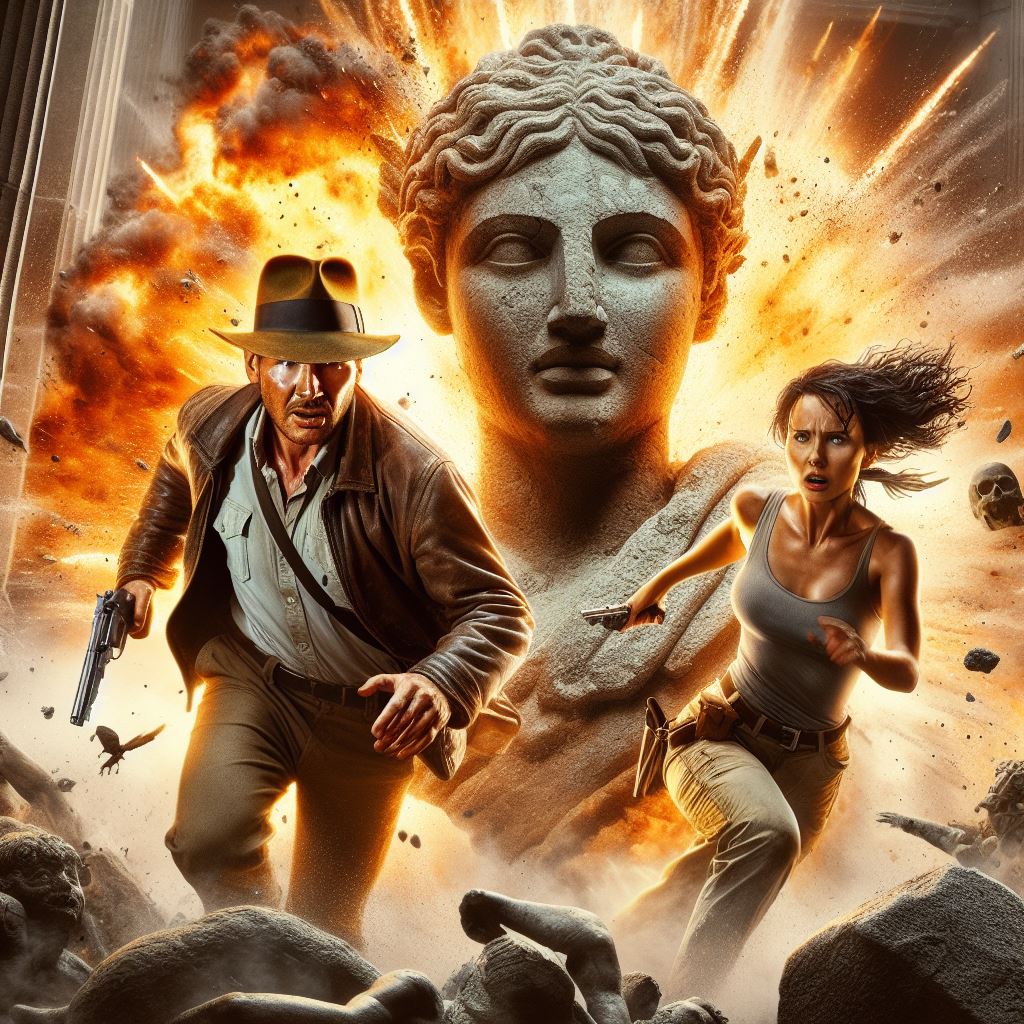 Indiana Jones i Lara Croft uciekają przed wybuchem