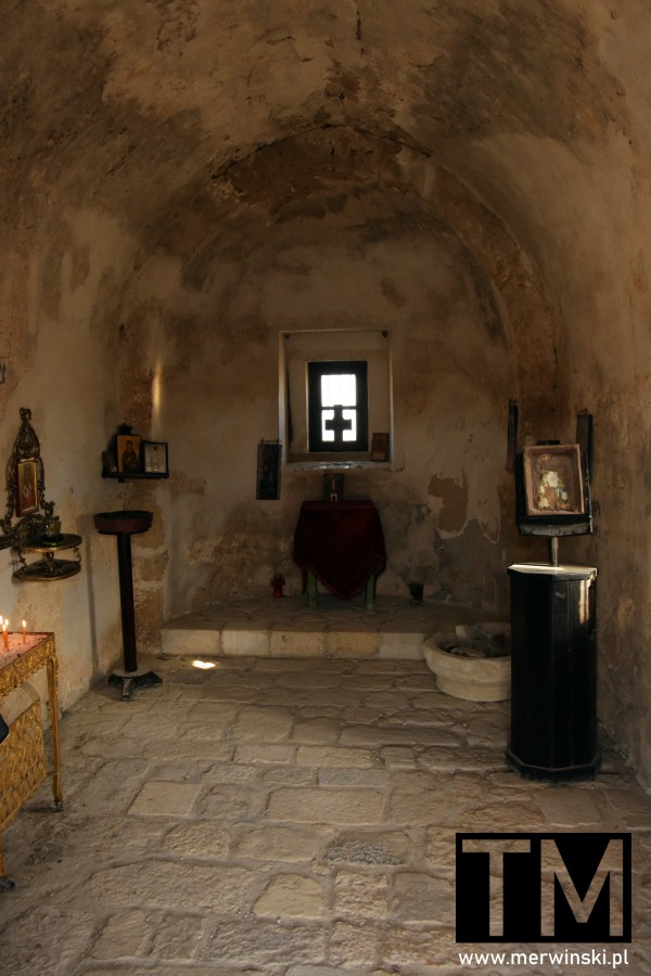 Wnętrze kościoła Agios Nikolaos w zamku Antimachia