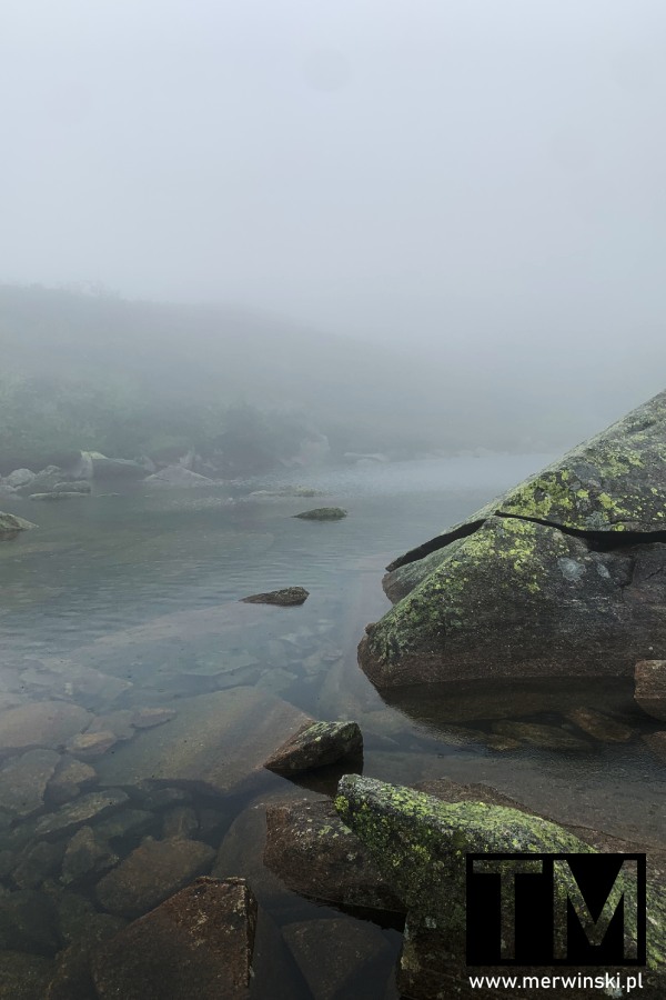 Mgła nad Śnieżnym Stawkiem w Karkonoszach