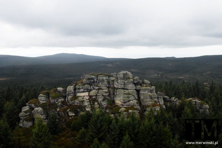 Widok z góry Jizery w czeskich Izerach