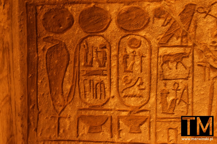 Kartusze z imieniem Ramzesa II w Abu Simbel (Egipt)