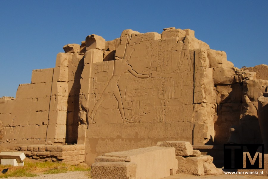 Hieroglify w zespole świątyń Karnaku (Egipt)