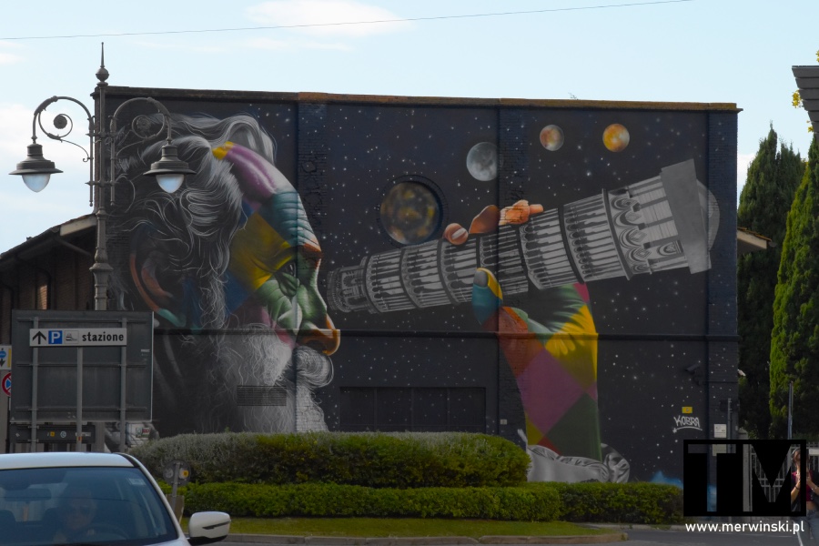 Piza Co zobaczyć? Mural z Krzywą Wieżą&nbsp;w Pizie