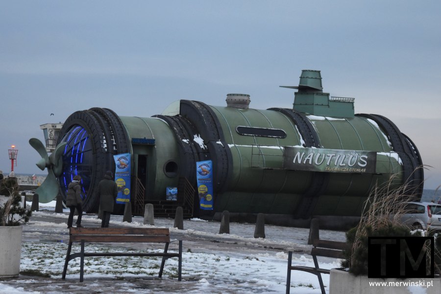 Nautilus w Gdyni zimą (atrakcje miasta)