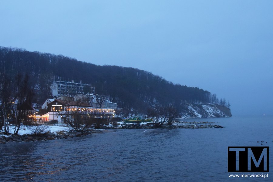 Gdynia Orłowo zimą wybrzeże Zatoki Gdańskiej