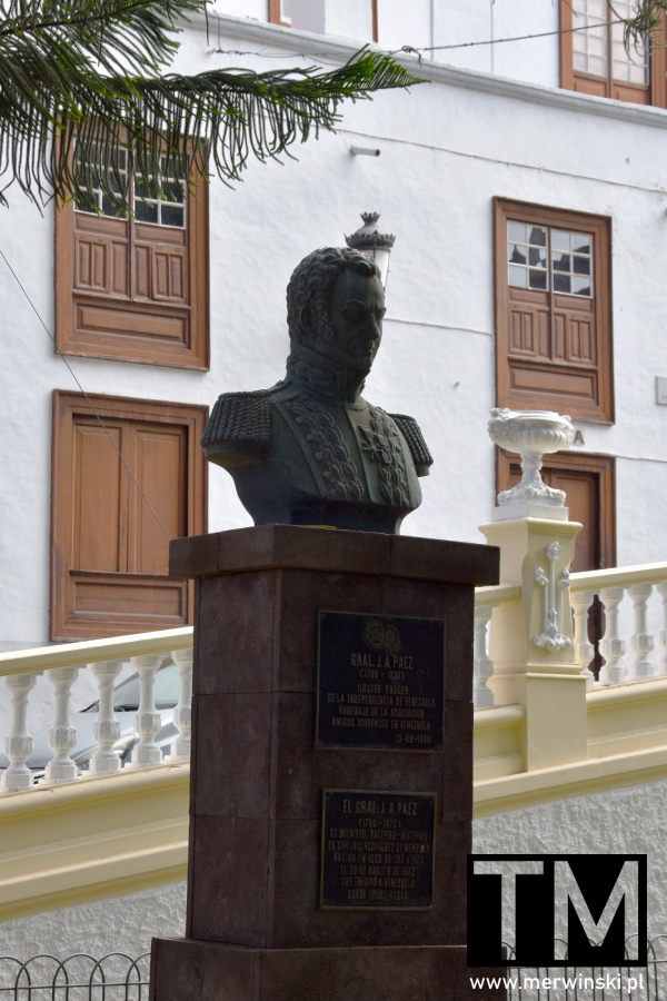Teneryfa - Icod de los Vinos atrakcje (popiersie José Antonio Páez)